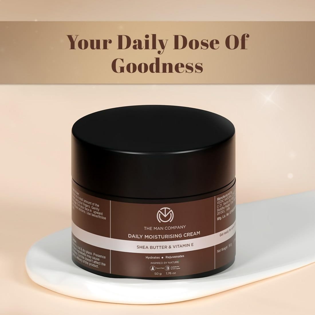 The Man Company Non-Sticky Daily Moisturizing Cream For Dry Skin | Grocsy