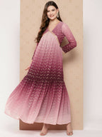 Ahalyaa Women's Traditional wear Ethnic Dress - Burgundy | Grocsy