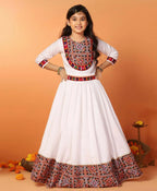 Joban Fashion Girl's White Color Lehenga Choli | Grocsy