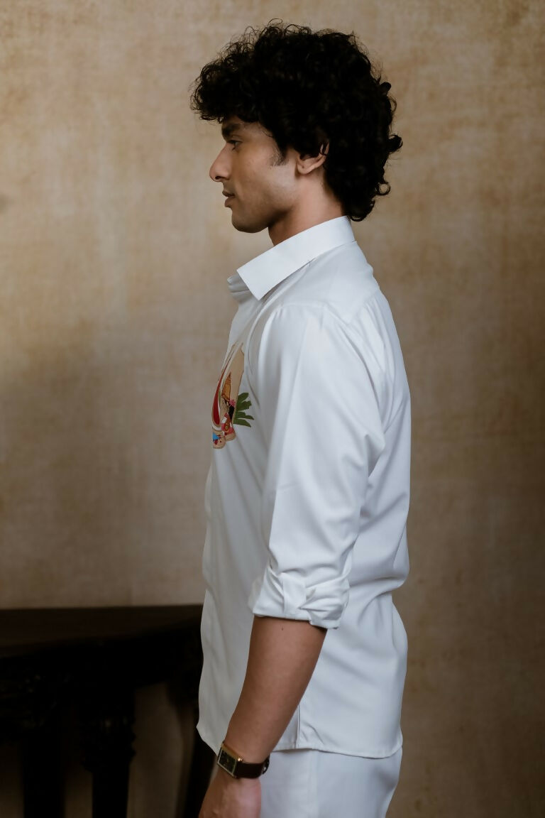 4Way White Chitra Srinivasa Shirt By Hilo Design | Grocsy