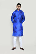 Joban Fashion Royal Blue Colored Cotton Silk Fabric Kurta With Straight Fit Pant | Grocsy