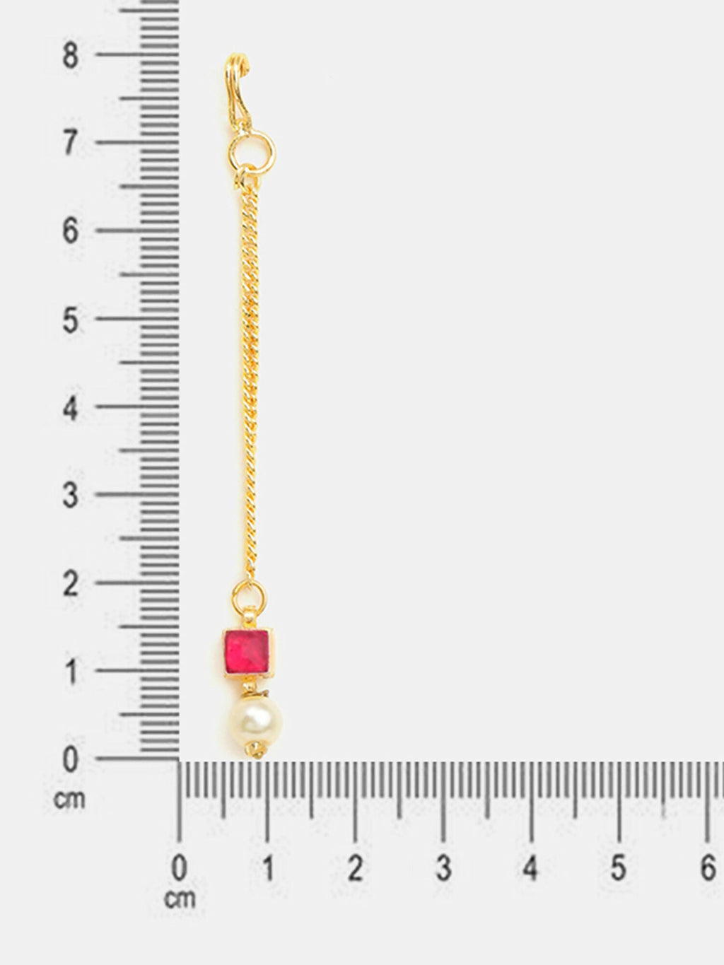 Ruby Raang Crimson Drop Pearl Maang Tikka | Grocsy