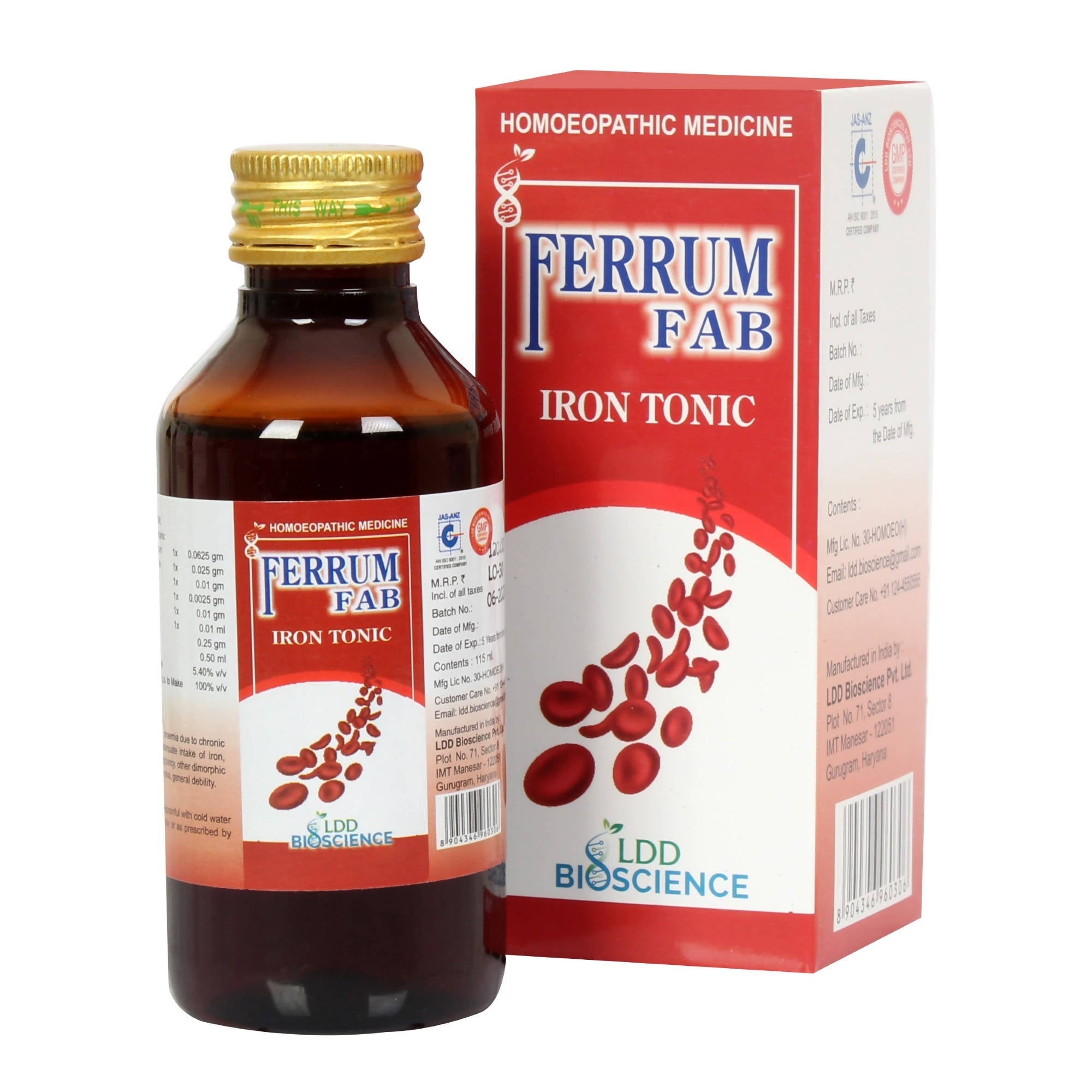 LDD Bioscience Homeopathy Ferrum Fab Iron Tonic | Grocsy