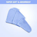 Nykaa Naturals Microfiber Hair Wrap for Frizz Free & Shiny Hair - Blue | Grocsy
