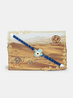 NVR Women & Men Set of 4 Blue Evil Eye Charm Rakhi With Roli Chawal | Grocsy