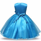 Asmaani Baby Girl's Sky Blue Color Satin A-Line Maxi Full Length Dress AS-DRESS-22038 | Grocsy
