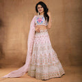 Jyoti Fashion Exclusive Baby Pink Silk 3MM Sequins with Jari & Thread Embroidery Lehenga Choli with Dupatta | Grocsy