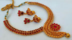 Pink Kemp Necklace With Jhumkas