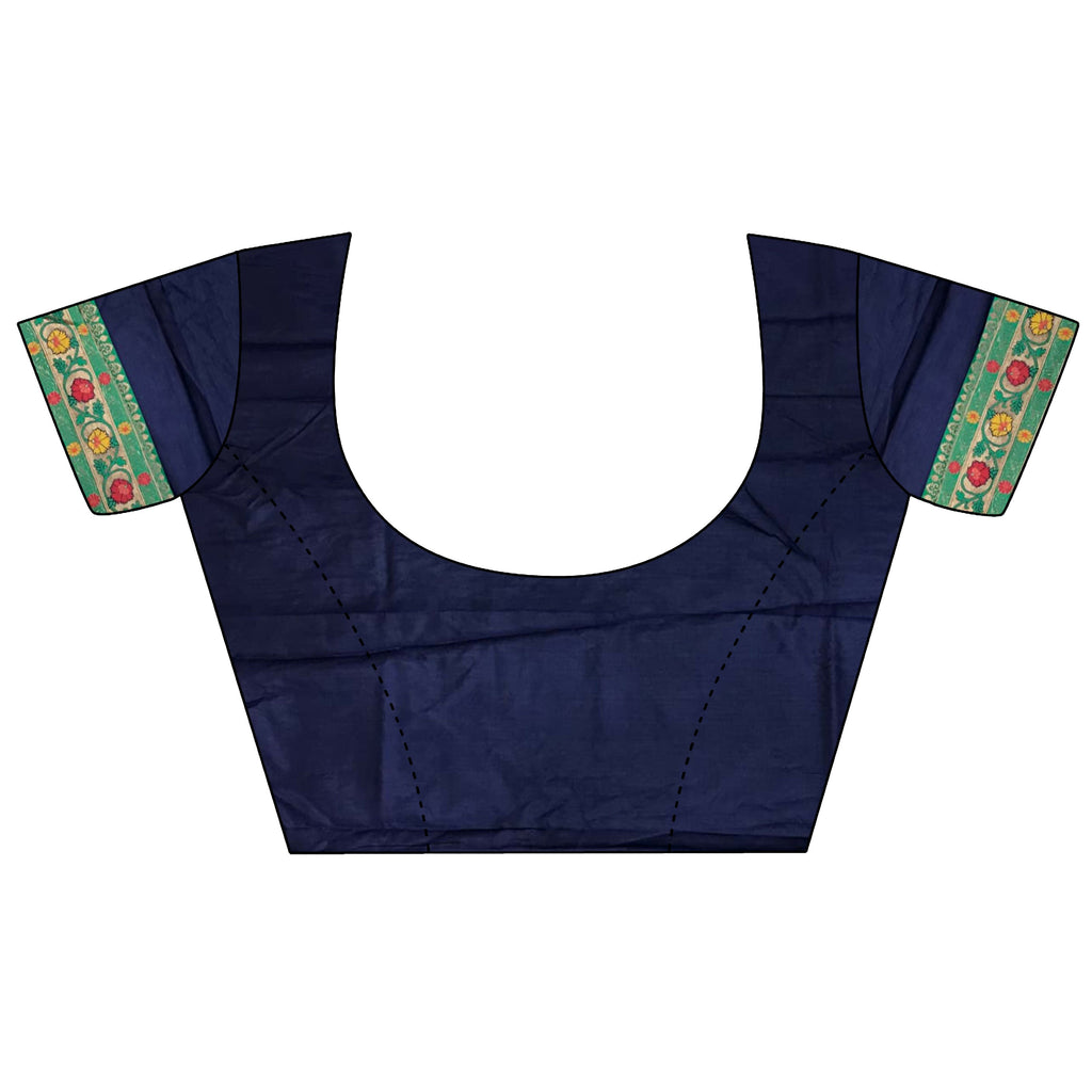 Joban Fashion Navy Blue Banarasi Soft Silk Woven Saree | Grocsy