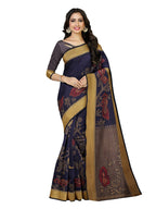 Mimosa Women's Kanchipuram Art Silk Navy Blue Saree | Grocsy