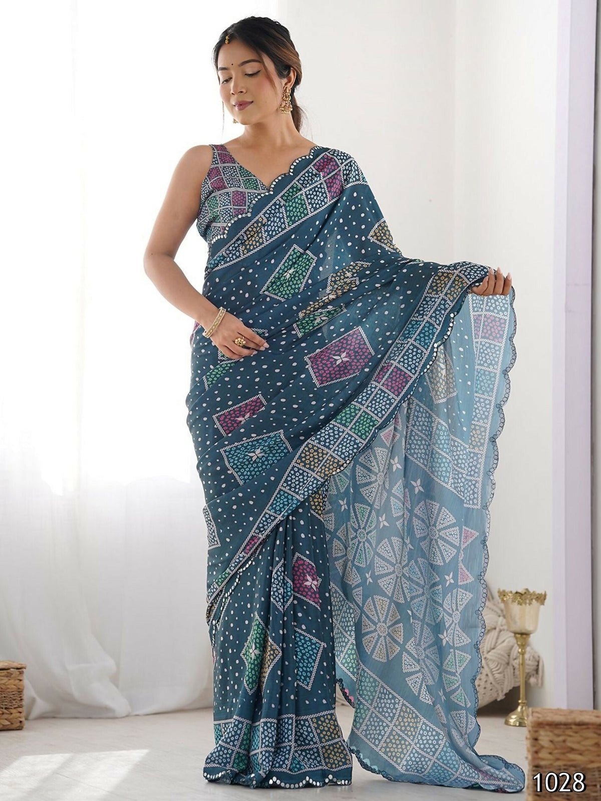 Designer Partywear Georgette Light Blue Fancy Saree - Durga | Grocsy