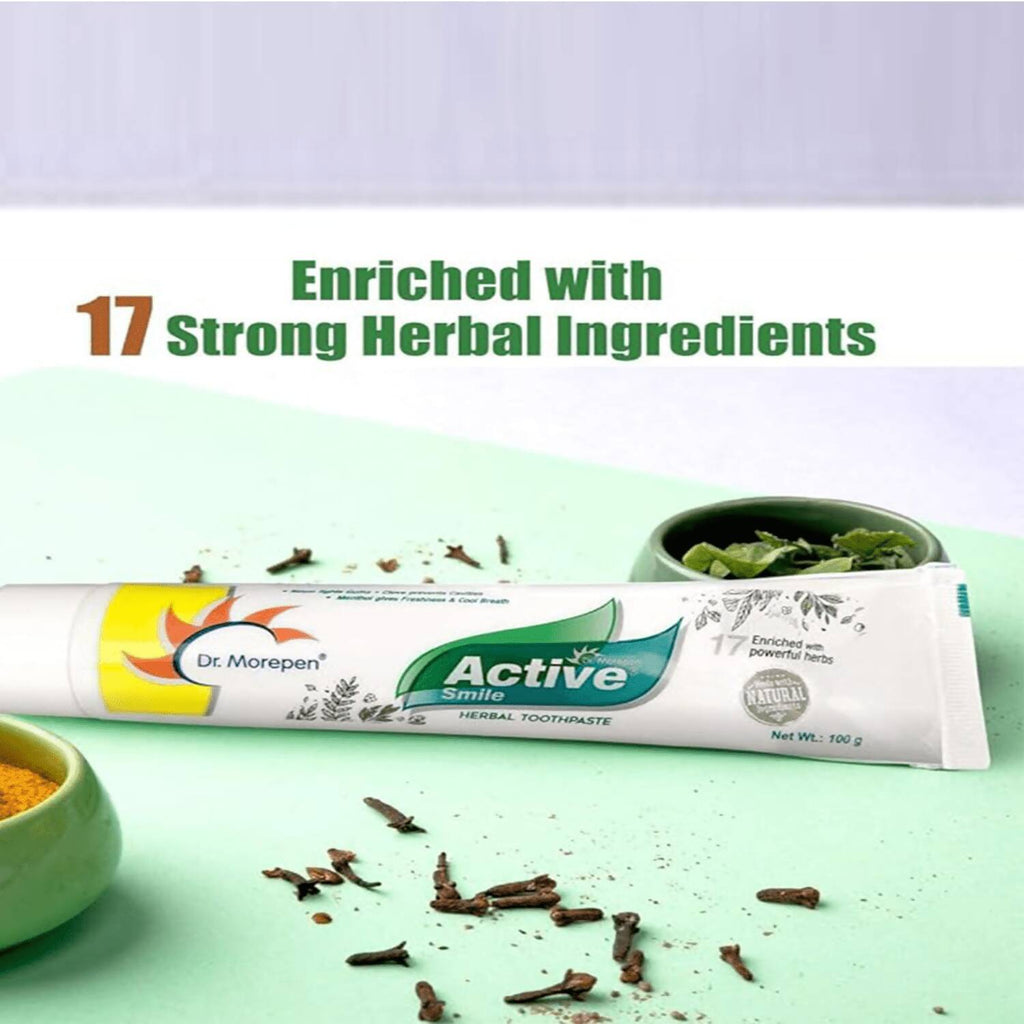 Dr. Morepen Active Smile Toothpaste with Bamboo Brush | Grocsy