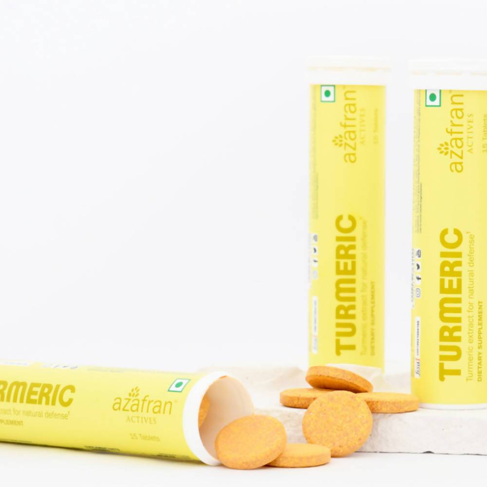 Azafran Actives Organic Turmeric Tablets | Grocsy