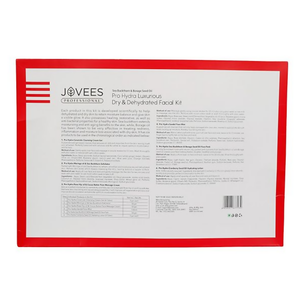 Jovees Professional Pro Hydra Luxurious Dry & Dehydrated Facial Kit | Grocsy