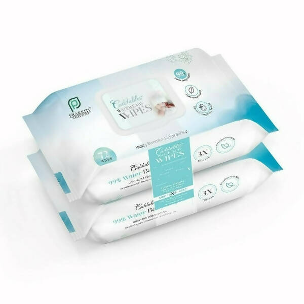 Cuddables 99% Water Baby Wipes - Natural Plant Made Cloth Wipes | 144 pcs Wet Baby Wipes (144 Wipes) | Grocsy
