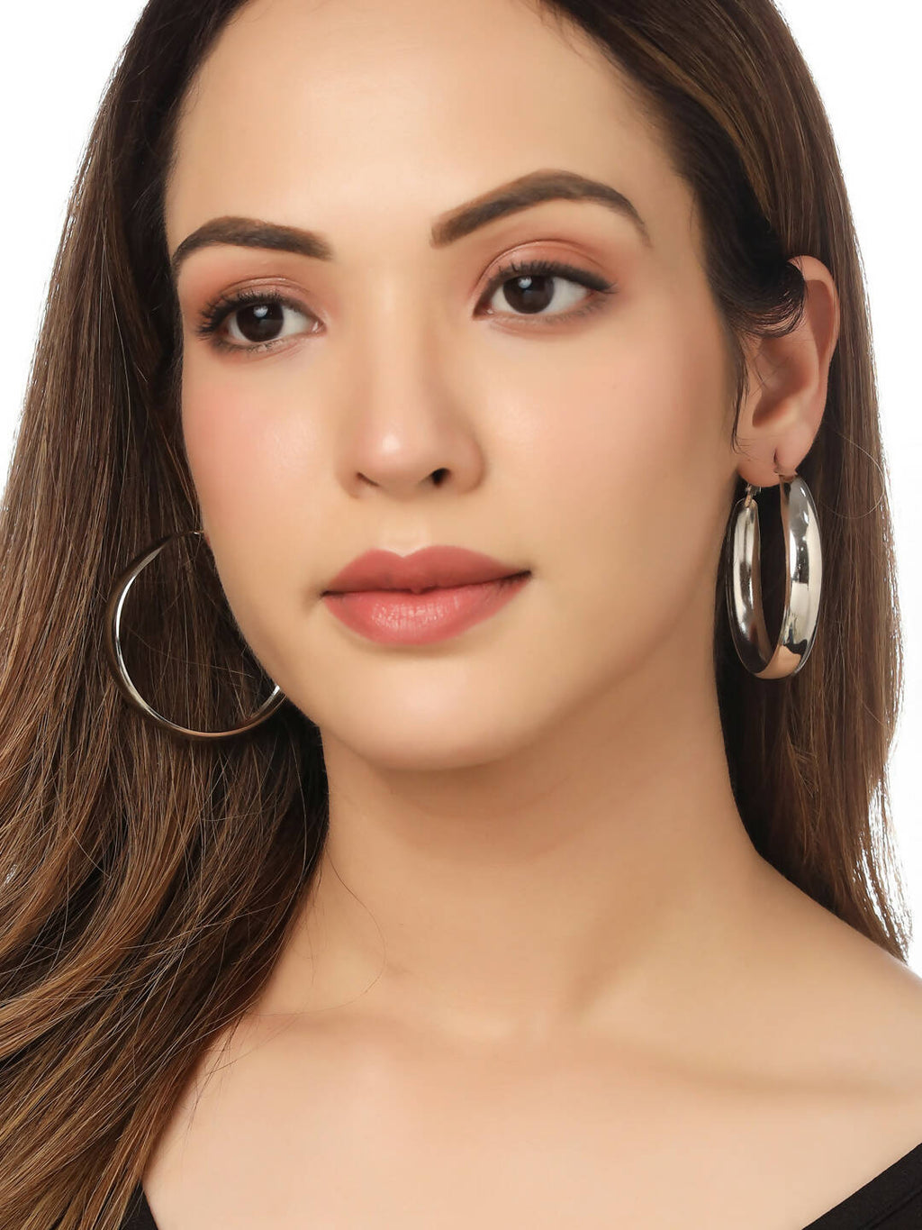 NVR Women Silver Plated Hoop Earrings | Grocsy