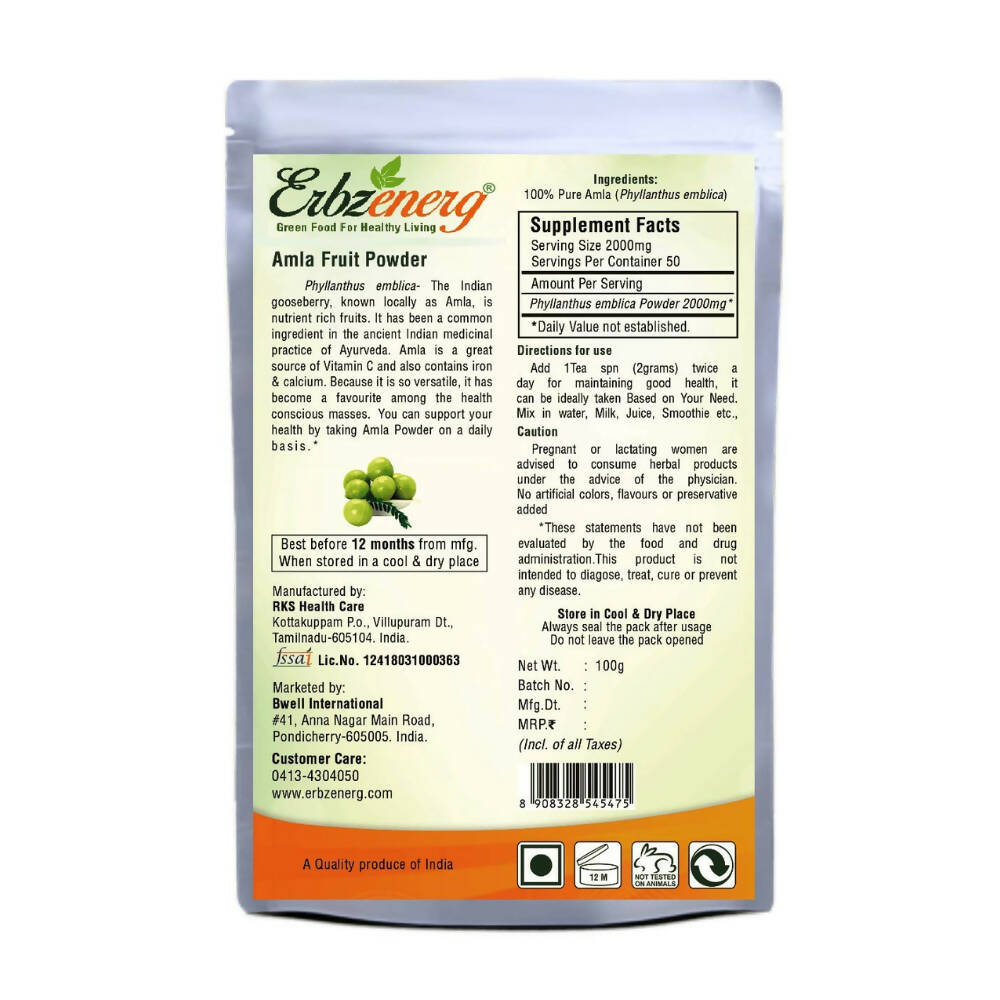 Erbzenerg Organic Amla Fruit Powder | Grocsy