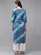 Yufta Blue Bandhani Kurta | Grocsy
