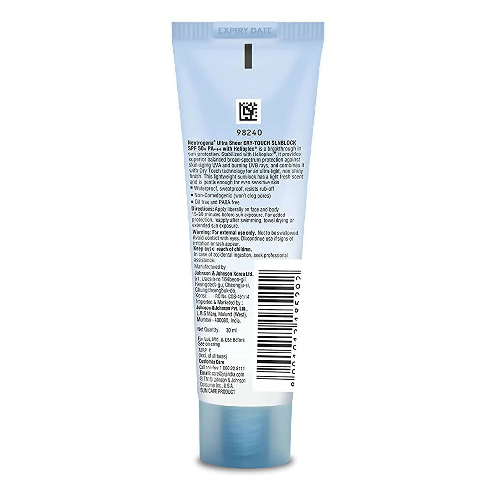 Neutrogena Ultra Sheer Sunscreen, SPF 50+ | Grocsy