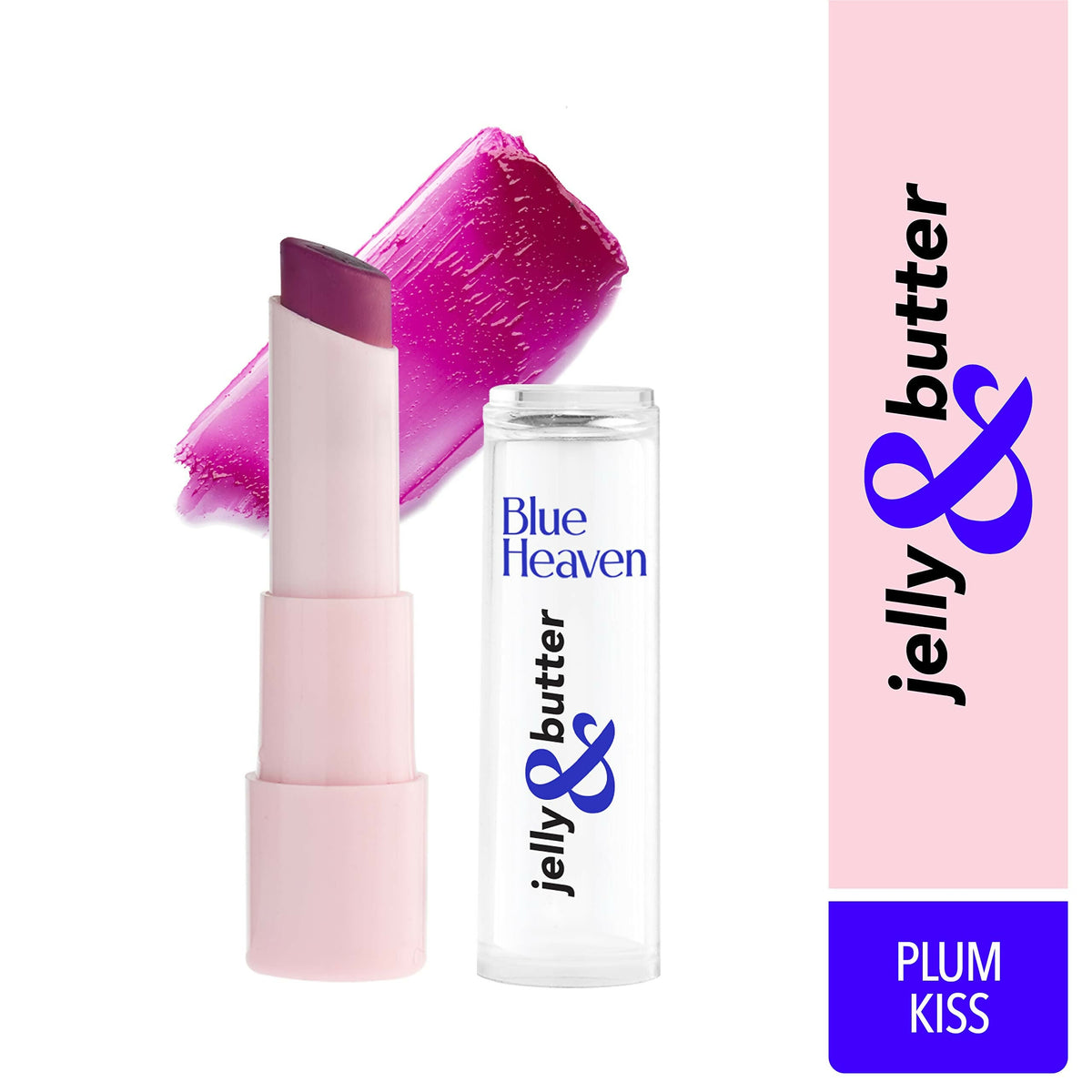Blue Heaven Jelly & Butter Lip Balm - Plum Kiss, infused with Shea Butter & Vitamin E, Fades Pigmentation | Grocsy