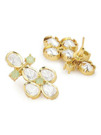 Moissanite & Green Stone Earrings- Ruby Raang