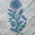 The Decor Nook Blue Dahlia Print Cushion Cover | Grocsy