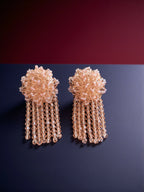 Inhanns Handmade Crystal Water Fall Earrings - Short - Peach Small | Grocsy