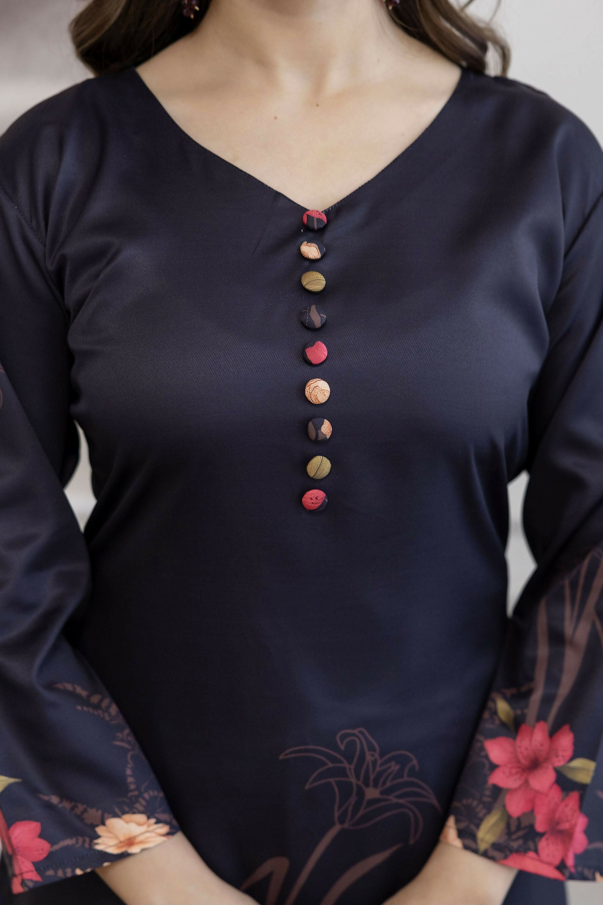 The52 Women's Beautiful Soft Assam Fabric Printed Work A-line Kurta Pant and Dupatta Set | Grocsy