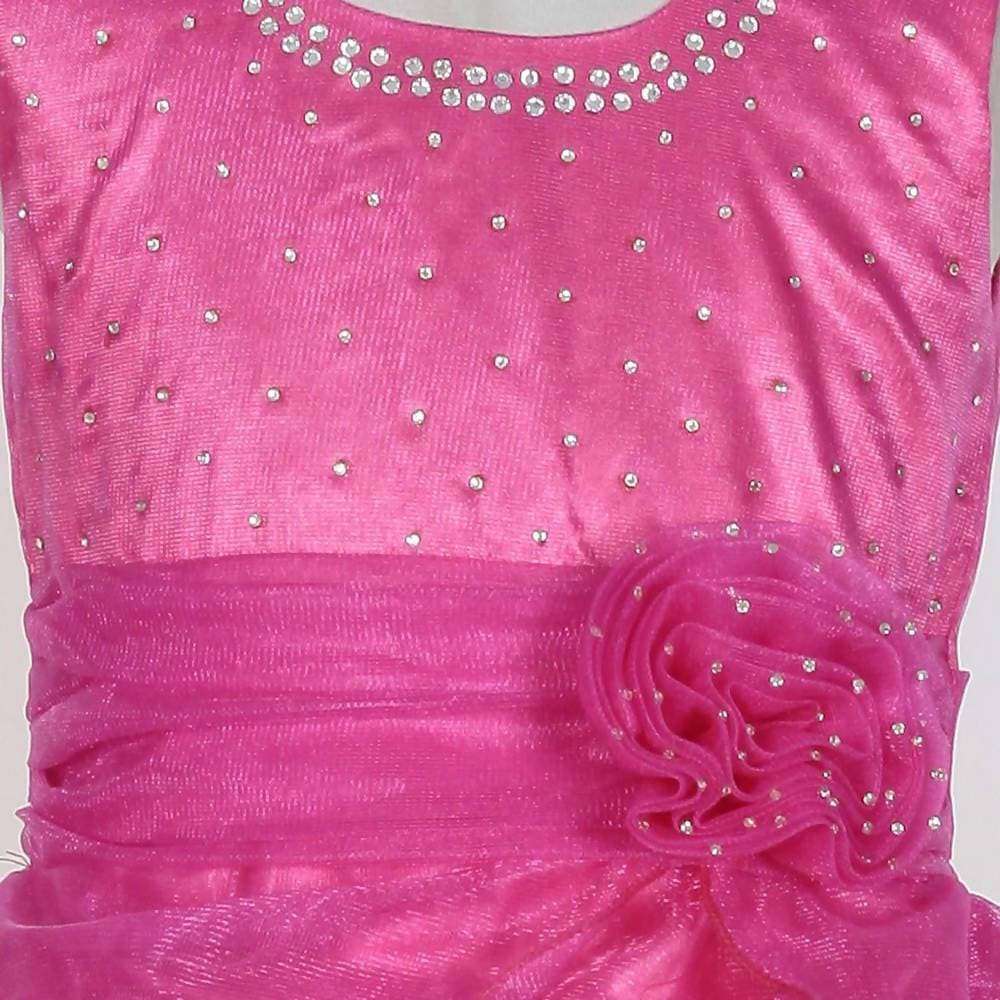 Asmaani Baby Girl's Pink Color Satin Knee Length Frock (AS-DRESS-22139) | Grocsy