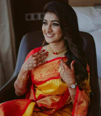 DEIANA'S Beautiful Designer Golden zari Soft Lichi Silk Saree - Yellow | Grocsy