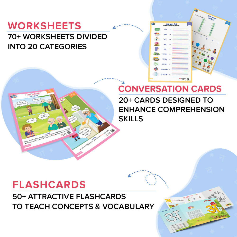 ClassMonitor Hindi Language Learning Kit with Free Mobile App for kids of Age 2.5-5.5 Years | Grocsy
