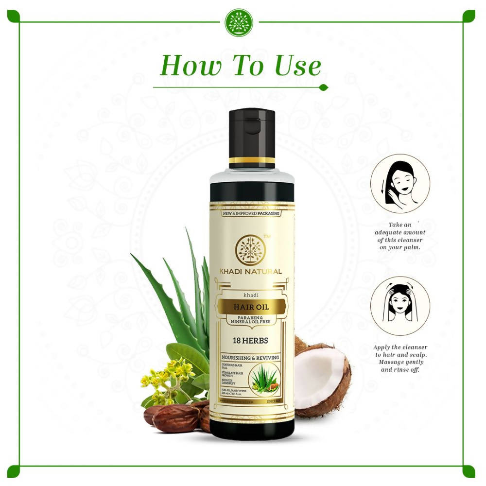 Khadi Natural 18 Herbs Herbal Hair Oil | Grocsy