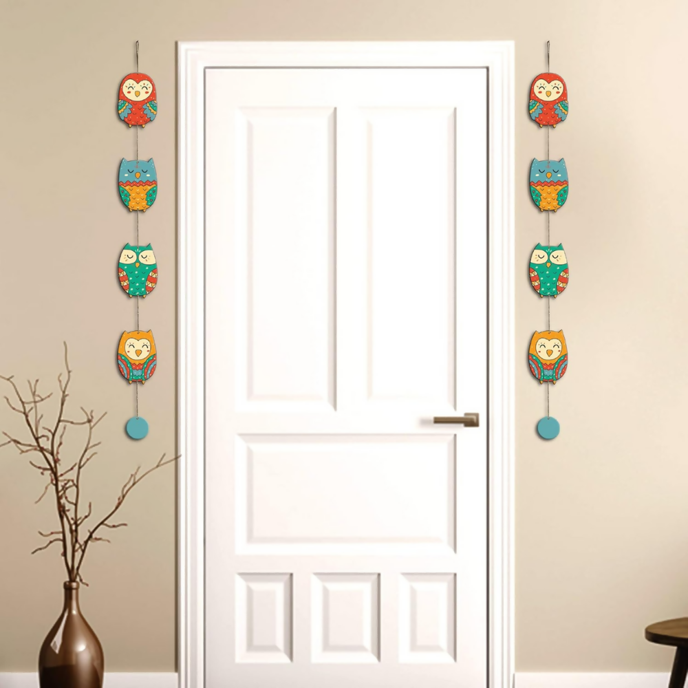 Artvibes Cute Owls Decorative MDF Wooden Wall Art for Home | Grocsy
