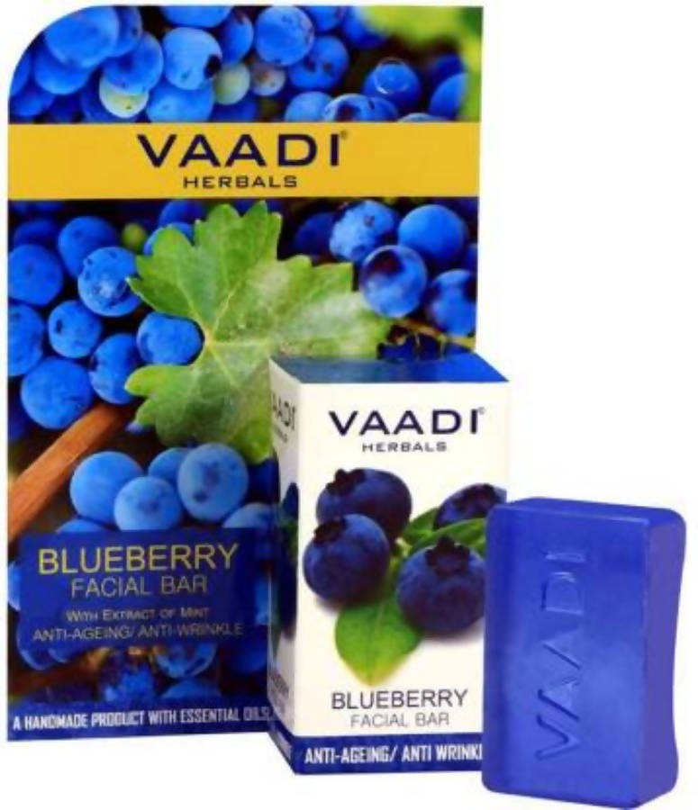 Vaadi Herbals Blueberry Facial Bar With Extract Of Mint Anti-Ageing/Anti Wrinkle | Grocsy