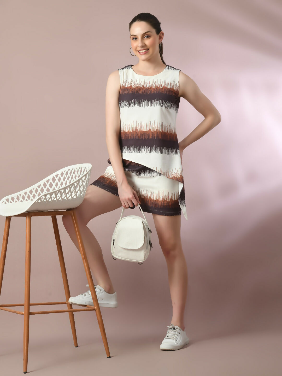 Myshka Women's Multi Printed Round Neck Party Top With Shorts Co-ord set | Grocsy