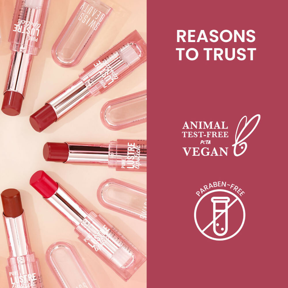 Swiss Beauty High Shine Finish Smooth Glide Pure Lustre Lipstick - 11 Pop Cherry | Grocsy