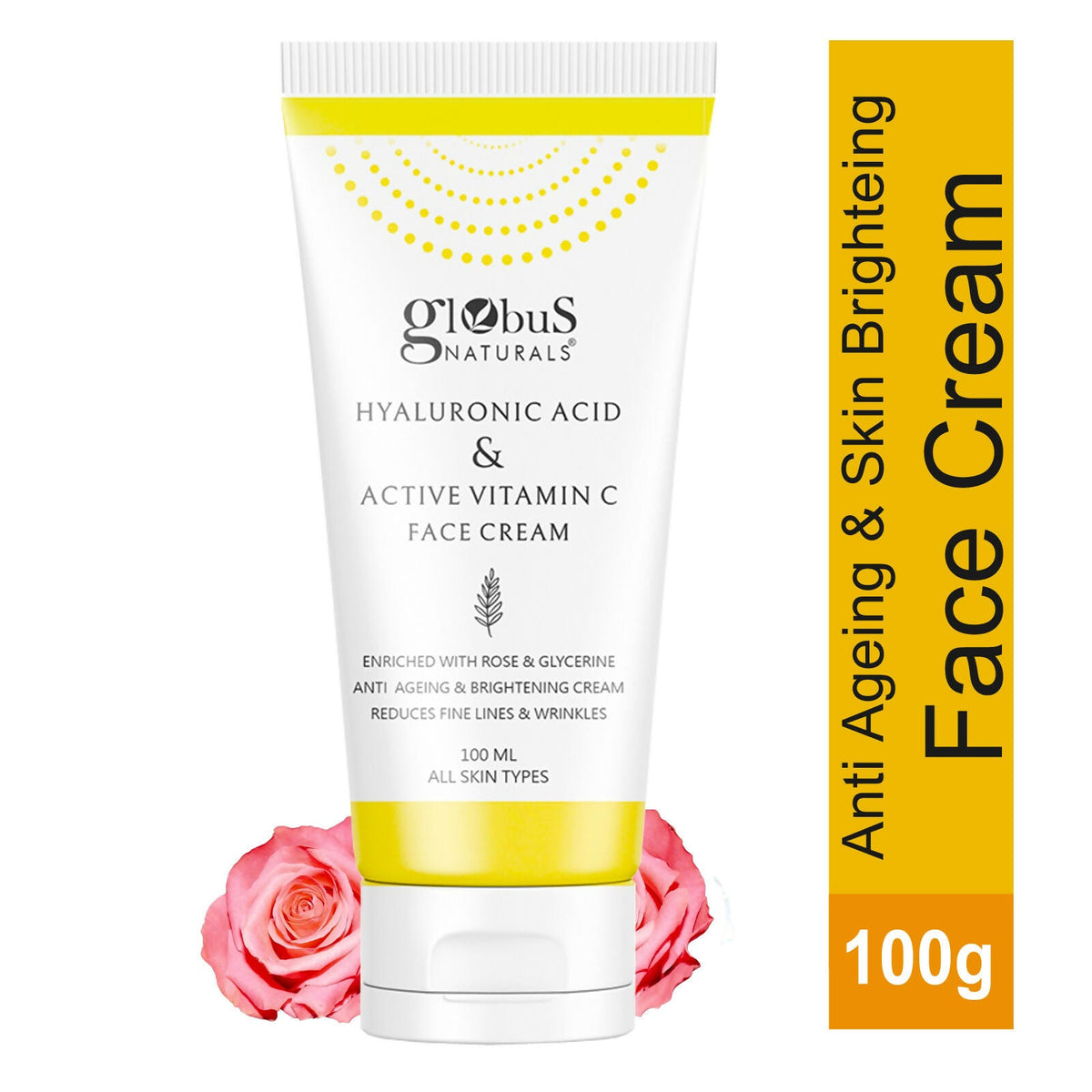 Globus Naturals Hyaluronic Acid & Vitamin C Anti Ageing Face Cream | Grocsy