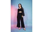 Black Georgette Sequence With Thread Designer Co-Ord Set - Flory | Grocsy