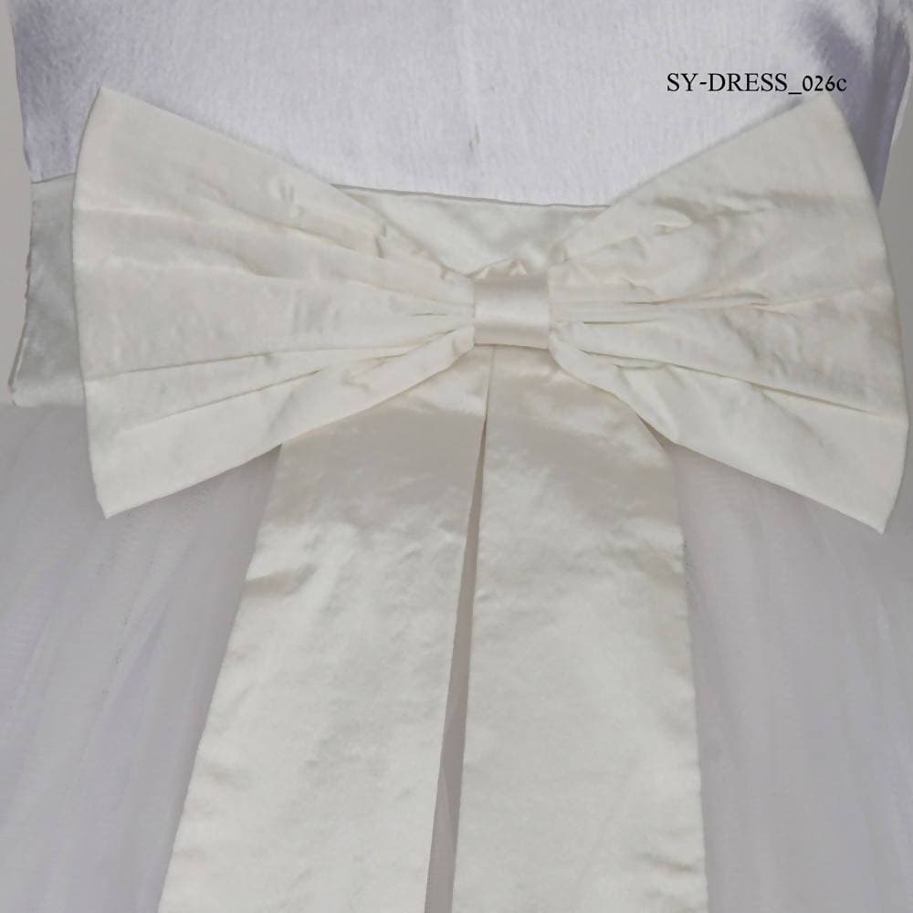 Asmaani Baby Girl Half White Color Satin Knee Length Frock (AS-DRESS-22026) | Grocsy