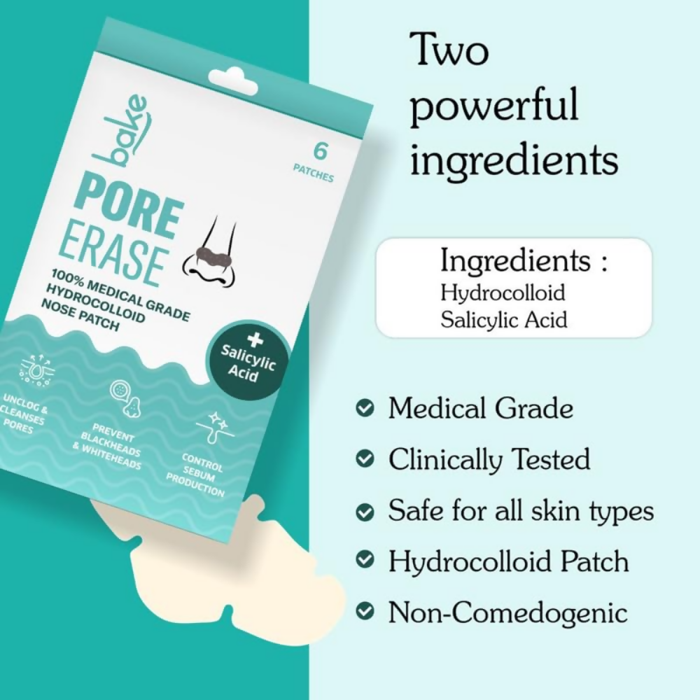 Bake 2% Salicylic Acid Pore Erase Nose Strips - Pore Erase Combo | Grocsy