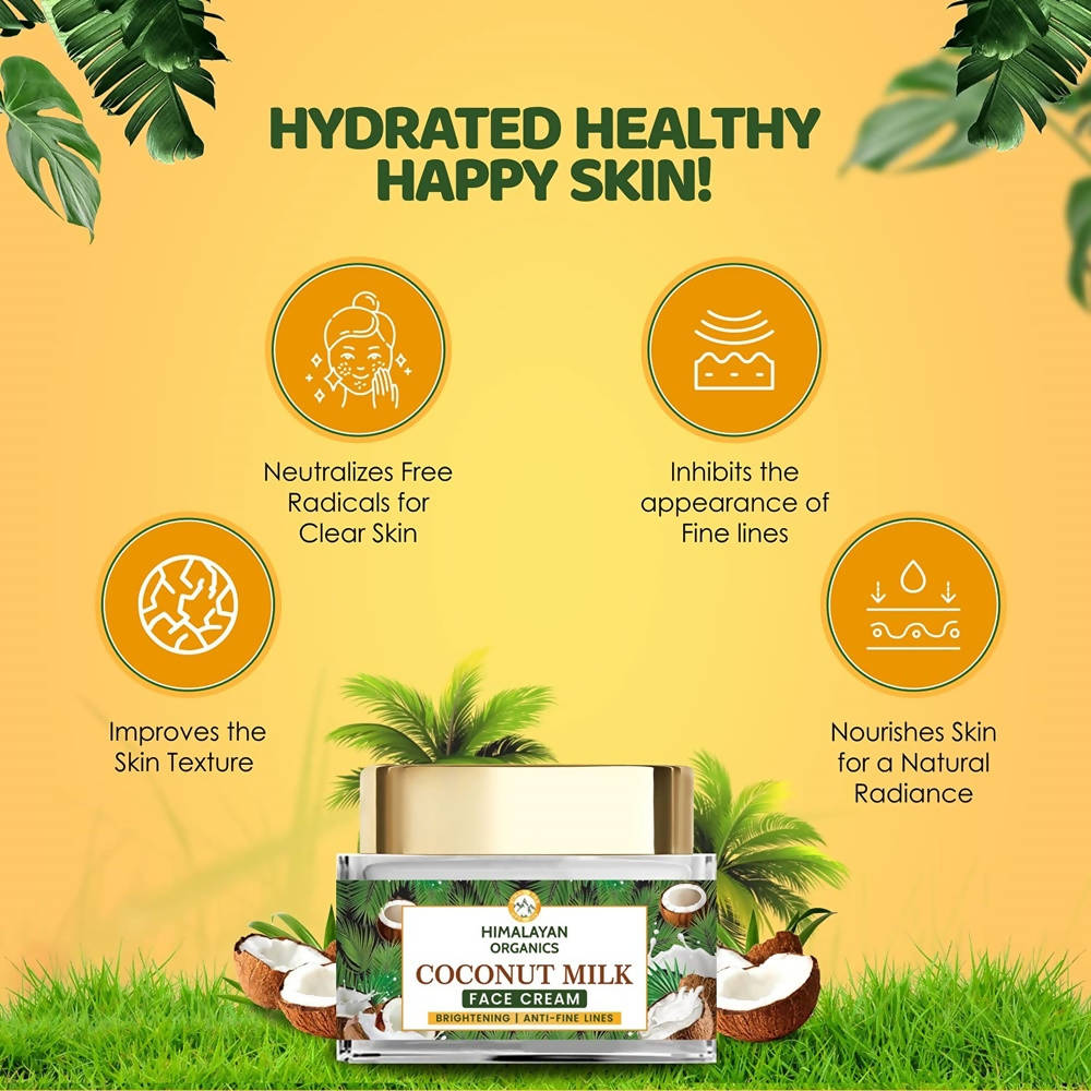 Himalayan Organics Coconut Milk Brightening And Anti-Fine Lines Face Cream | Grocsy