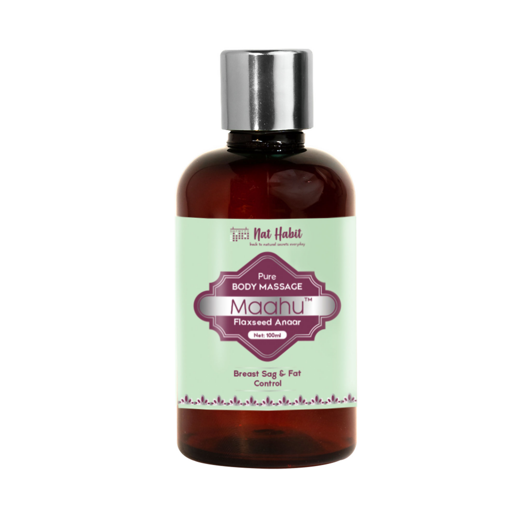 Nat Habit Pure Flaxseed Anaar Maahu Body Massage Oil | Grocsy