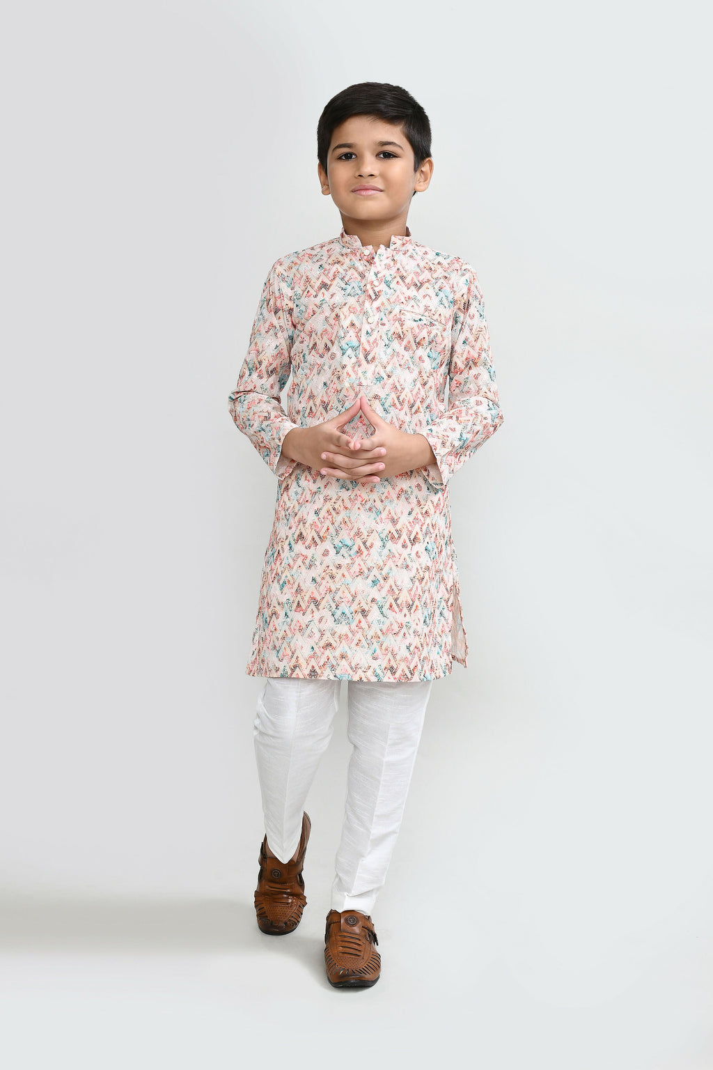 Joban Fashion Cotton Multicolor Kurta With Straight Fit Pant | Grocsy