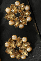 Mominos Fashion Johar Kamal Gold-Polished Brass Finish Kundan/Pearls Choker For Women (Golden) | Grocsy