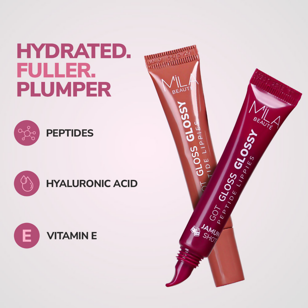 Mila Beaute Got Gloss Peptide Lippies - Peach Sharbat | Grocsy