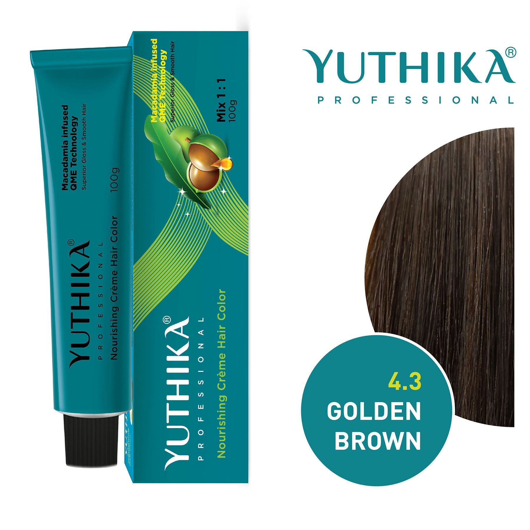 Yuthika Professional Creme Hair Colour - Golden Brown | Grocsy
