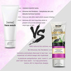 Wow Skin Science Charcoal + Glycolic Acid Detoxifying Face Wash for Oil Control + Gentle Exfoliation with Tea Tree & Aloe | Grocsy