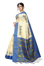 Vamika Multicolor & Blue Kalamkari With Jhalar Khadi Silk Saree | Grocsy