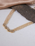 Kundan & Pearl Neckpiece (Gold) - Ruby Raang | Grocsy