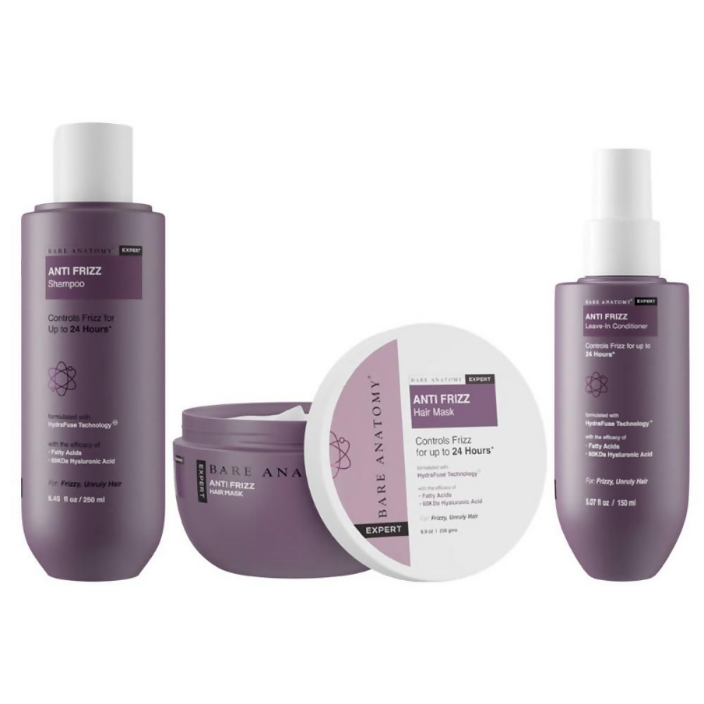 Bare Anatomy Anti Frizz Regime With Shampoo, Hair Mask & Leave In Conditioner | Grocsy